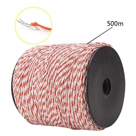 200m Electric Fence Wire, 6 Strands Stainless Steel Wire Reel Nylon Electric Fence Rope, Portable Rust Resistance Electric Fence Tape Polywire for Farm Horse Sheep Fencing