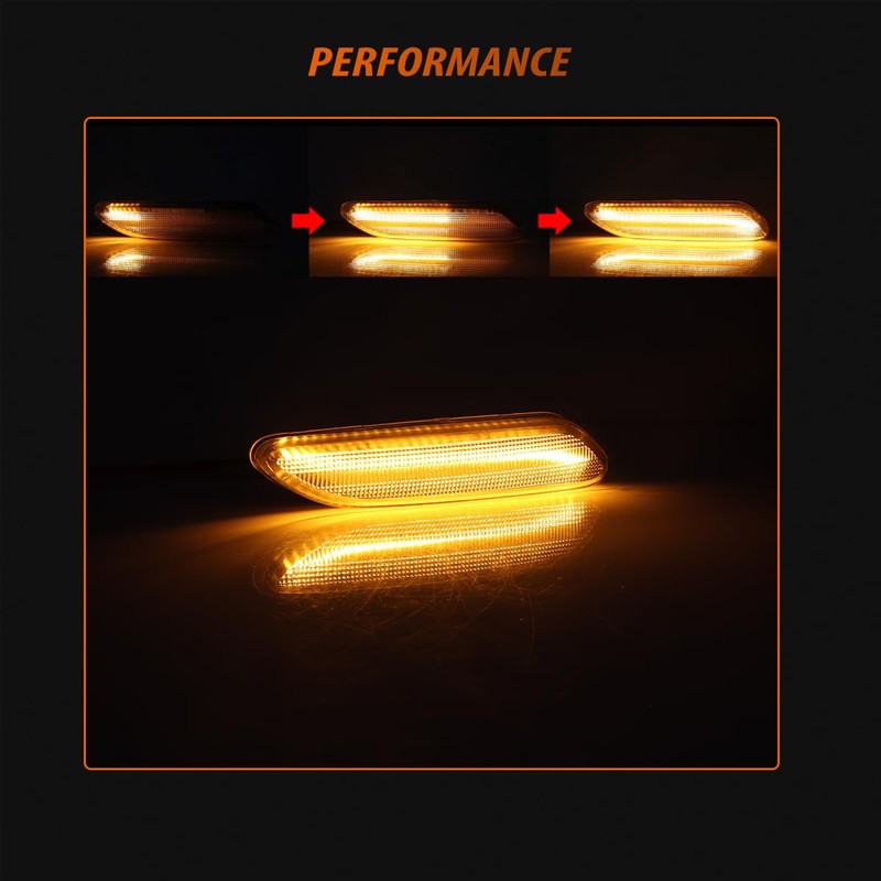 ADIIL Clear Lens Amber Sequential Front LED Fender Side Marker
