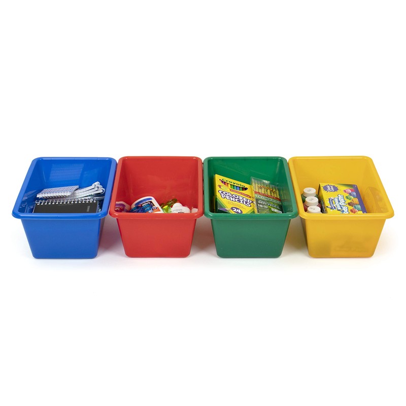 Humble Crew Small Plastic Storage Bins, Set of 4, Primary