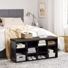 DINZI LVJ Shoe Storage Bench with Cushion, Cubby Shoe Rack