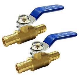 Joywayus 1/2 Inch PEX Brass Ball Valve Blue Handle for Water PEX Pipe 2-Way Ball Shut Off Valve Fittings (Pack of 2)