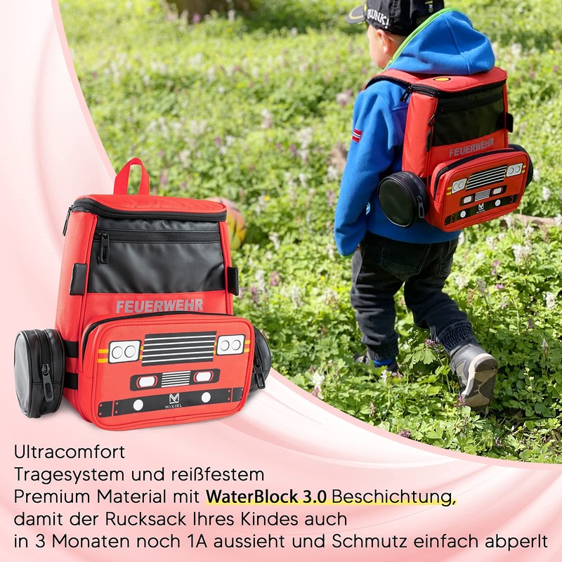 MIXIRL® Nursery Backpack with Pencil Case Boys | 3-7 Years