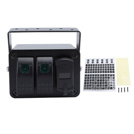 2 Gang Toggle Switch Box with Voltage Meter PD Type C QC3.0 USB Port Waterproof DC 12 to 24V for Car Truck Boat RV Trailer UTV ATV Green Light
