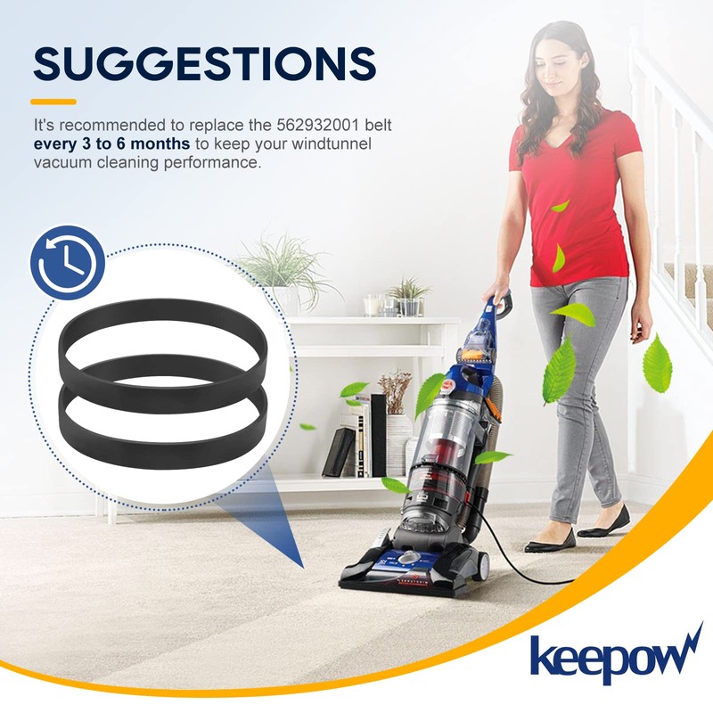 KEEPOW Replacement Belts for Hoover Vacuum Elite Rewind Plus UH71200,
