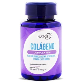 COLAGENO HAIR SKIN & NAILS | NatGel Colágeno FEM - Complex para Mujer | Colágeno Hidrolizado con Biotina, Ácido Hialurónico, Resveratrol, Vitamina E y Vitamina C | Cápsulas Veganas VCaps