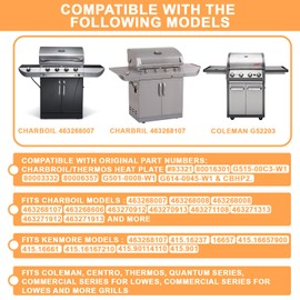 Heat Shield Plates for Charbroil Grill Replacement Parts G501-0008-W1, BBQ Heat Tents for Thermos Grill Parts 461262407, Stainless Steel Flame Guards for Kenmore, Centro etc., 16" x 3 13/16", 4PCS