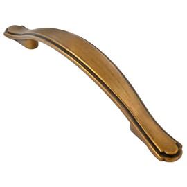 Alzassbg 10 Pack Antique Brass Cabinet Pulls, 3-3/4 Inch(96mm) Hole Centers Cabinet Handles Arch Kitchen Hardware for Cabinets and Drawer AL3028AE