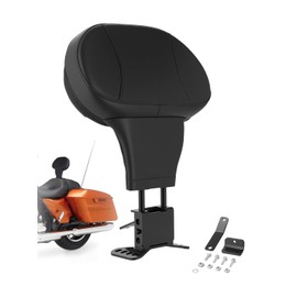 Huabrve Rider Driver Backrest, Detachable Backrest for Motorcycle Adjustable Plug-In Backrest Mounting Kit Fit for Harley Davidson Touring Street Glide Road Glide Electra Glide Road King CVO 1997-2024