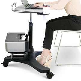 Aidata Ergonomic Sit-Stand Mobile Laptop Cart Work Station with Printer Shelf (Model: LPD009P)