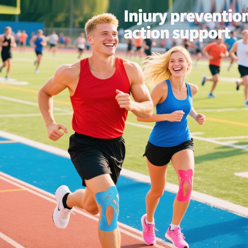 SOONGO Kinesiologie-Tape für Knie, hochelastische Kniestütze, Schmerzlinderung, latexfrei, hypoallergen, wasserdicht,