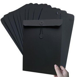 Pack of 10 A4 Kraft Paper Document Bag File Folder Organiser Thickened Envelopes Organisation with Button Cardboard Folder Paperwork Organiser Presentation Folder for Office School Home