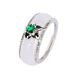 18K Gold Plated Myanmar Jade Ring Lucky Patron, Jade, Jade