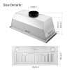 Zomagas 30in Built-in Range Hood Insert Style 800CFM Ducted/Ductles