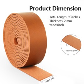 ABIDISO Correa de piel sintética de 1 pulgada de ancho y 100 pulgadas de largo, piel suave de alta calidad para proyectos de manualidades, tiras de cinturón de piel, taller de pasatiempos, café