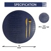 Round Leather Placemats for Round Tables Set of 6, Blue