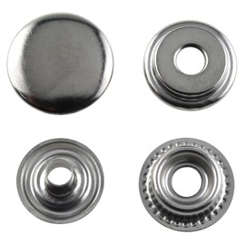 LUORNG 100PCS Stainless Steel Snap Fastener Silver Stainless Steel Heavy Duty Snap Fastener 15MM/0.59Inch for Jean Fabric Jacket Clothing Bag and Leather DIY Craft