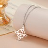 KKJOY Witches Knot Necklace Stainless Steel Celtic Triangle Knot Wiccan