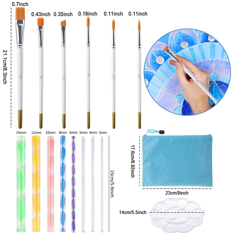 Mandala Dotting Tools,Augshy 58PCS Dot Painting Tools Set Rock Painting