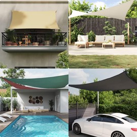 vidaXL Awning, Sun Protection UV Protection for Balcony, Garden, Patio, Sun Canopy, Waterproof, Wind Protection, Weather Protection, Sand Colour, 3 x 3 x 3 m, 100% Polyester Oxford