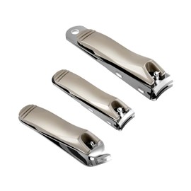 VICASKY 3Pcs Nail Clipper Stainless Steel Nail Cutters for Fingernails Toenails Ergonomic Design Non Slip Handle Compact for Home Grooming