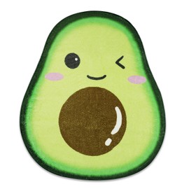Kitcmat Cute Avocado Rug Non-Slip Soft Washable Funny Irregular Fruit Shaped Bath Mat for Bathroom, Bedroom Living Room Decor, 23.6"x27.5"