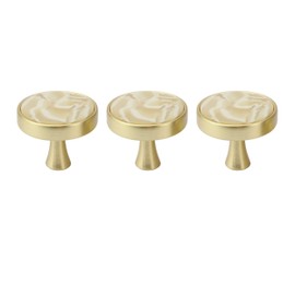 Natural Goods Berlin Furniture Handles, Pearl Gold Brushed Design Furniture Knobs, Metal Furniture Knob, Round Door Handle for Cabinets, Chest of Drawers, Sideboard, Kitchen Front Drawer Handle, Wall