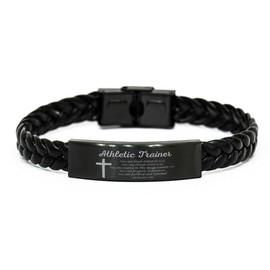 Athletic Trainer Religious gifts, Athletic Trainer Braided Leather Bracelet Athletic Trainer You are loved, you are chosen Romans 3:24, Athletic Trainer Inspirational Faith Christian Bible Verse