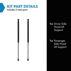 TRQ TRQ Driver & Passenger Side Hood Lift Support Shock Strut Set Compatible with 2008-2013 Lexus IS F 2006-2013 IS250 IS350