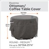 Classic Accessories Ravenna Water-Resistant 30 Inch Round Patio Ottoman/Table Cover,