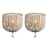 Newrays Vintage Wood Bead Wall Lamp Retro Antique with Hard