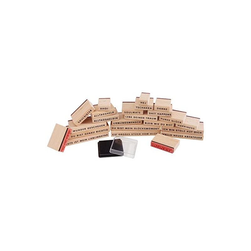 24-Piece Stamp Set Versatile with Ink Pad