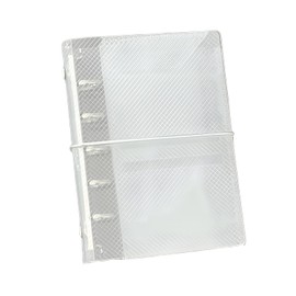 Audiophan m5 Binder 5 Holes Micro 5 Notebook Clear Binder Transparent Sticker Book with Big Clip Mini Binder Transparent Clear Approx. 4.9 x 3.5 inches (12.5 x 9 cm)