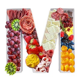 12" Cardboard Letter Fillable Shaped Tray Paper Mache Sweets Birthday Charcuterie (M)