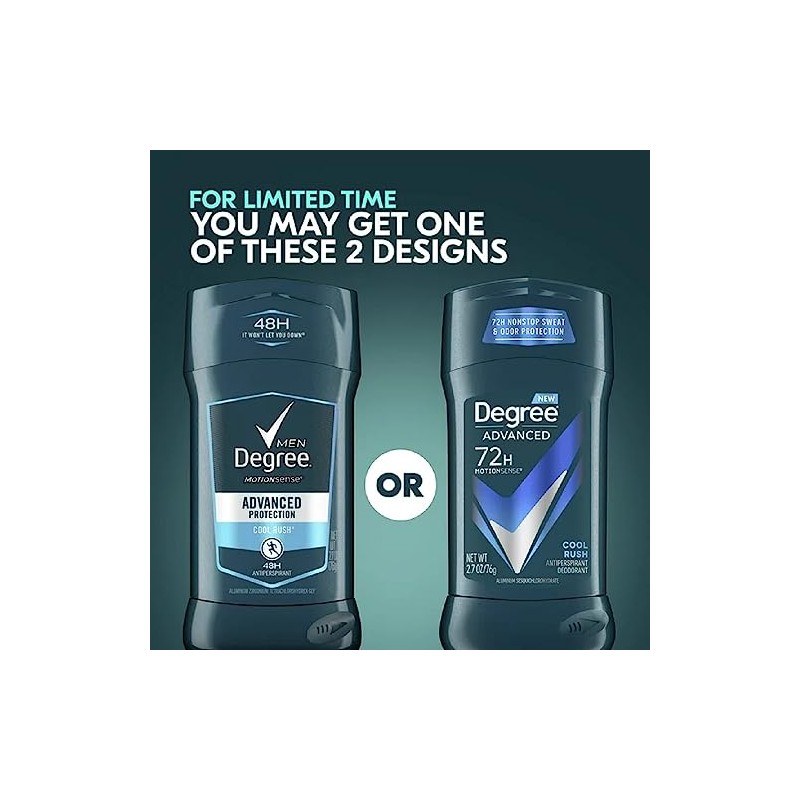 Unilever Degree Men Antiperspirant Deodorant, Cool Rush, 2.7 Ounce