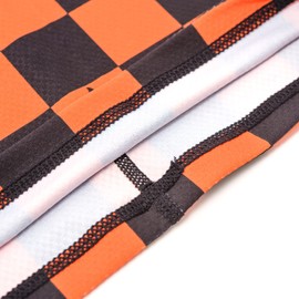 Black and Orange Check Motorcycle Neck Tube Warmer Balaclava Gaiter MOD Bandana Horse Riding Multifunctional Headwear