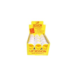 Lip Session Lip Balm Banana Flavor – 0.33 Oz. Jar – With Vitamin E & Cocoa Butter – Everyday Lip Care for Soft, Comfortable Lips (24 Pack)