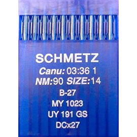 SCHMETZ 10 round shank sewing machine needles system B-27 industrial St. 90