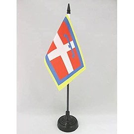 AZ Flag Table Flag, Piedmont 15 x 10 cm, Italy Table Flag 10 x 15 cm