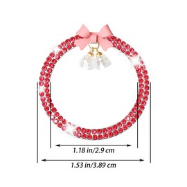 HQRNYP Bling Diamond Car Engine Start Stop Button Decoration Ring, Push Start Button Cover, Rhinestone Crystal Ring for Car Buttons & Knobs, Universal Cute Bow Bling Car Accessories for Women (Red)