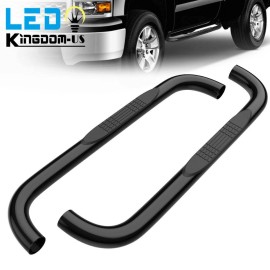 LEDKINGDOMUS 3" Nerf Bar for 99-18 Chevy Silverado/GMC Sierra 1500 2500 Regular Cab Side Step