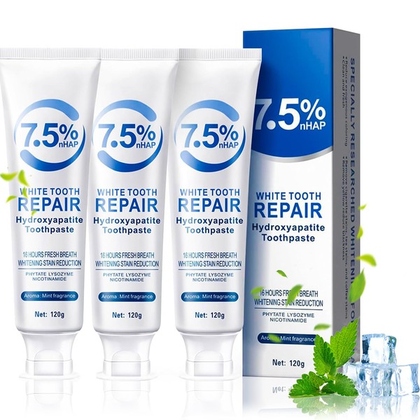 UptVin Pack of 3 Hydroxyapatite Toothpaste, Hydroxyapatite Toothpaste Toothpaste without