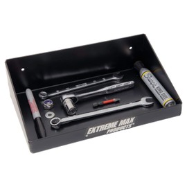 Extreme Max 5001.6635 Wall-Mount Aluminum Mini Work Tray for Race Trailer, Garage, Shop, Enclosed Trailer, Toy Hauler - 10" x 6", Black