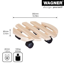 Wagner 20032001 Multi-Purpose Roller Beech 35 cm Round 5 + 2 Slats Maximum Load 100 kg