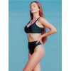 RELLECIGA Women's Black High Waisted High Cut Thong Bikini Bottom