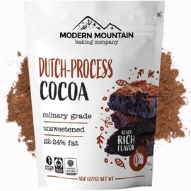 Cocoa Powder (8 oz) Dutch Processed Cocoa Powder, Unsweetened, Extra Rich Cocoa Flavor, 22-24% Fat, Premium Culinary Grade, Non-GMO Sourced, Fair Trade Certified, Perfect Cocoa for Baking and Cooking