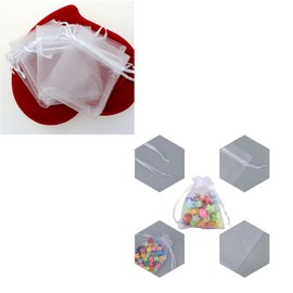 Dolaso 120 Pcs Organza Bags, Red 2.8 x 3.5 Inches Organza Gift Bags, Small Jewelry Pouches Wedding Jewelry Bag, Drawstring Bags, Candy Mesh Bags, Favour Bags for Wedding Birthday, Parties, Christmas