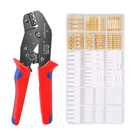 Wire Terminal Crimping Tool Kit, Dechengbao Ratcheting Wire Crimper AWG 22-16(0.5-1.5mm²) with 300PCS Female Male Spade Connectors & Bullet Connectors Terminals
