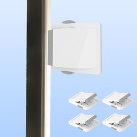 HOGESA 4PCS Seguro Para Puerta, Seguro para Ventana Corrediza, Bloqueos de Puerta, Cerraduras para Ventanas y Puertas Correderas y Armarios(Gris)