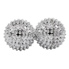 Magnet Akupunktur Massage Kugeln | 2er Set (Silber | ca. 32mm Ø)