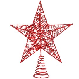 SULOLI Iron Christmas Tree Topper, Christmas Tree Topper, Christmas Tree Topper Star for Christmas Tree, Christmas Decoration (Red)